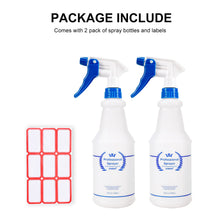 Load image into Gallery viewer, Uineko Glass Cleaner Spray Bottle 2 Pack Heavy Duty Spraying Dispensing Bottles Leak Proof Mist Empty Water Bottle for Cleaning Solution Planting
