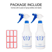 Load image into Gallery viewer, Plastic Spray Bottles 2 Pack 24 Oz, Bealee All-Purpose Sprayer for Cleaning Solutions, Heavy Duty Spraying Leak Proof Mist Empty Water Bottle for Planting, BBQ, Pet with Adjustable Nozzle, Blue
